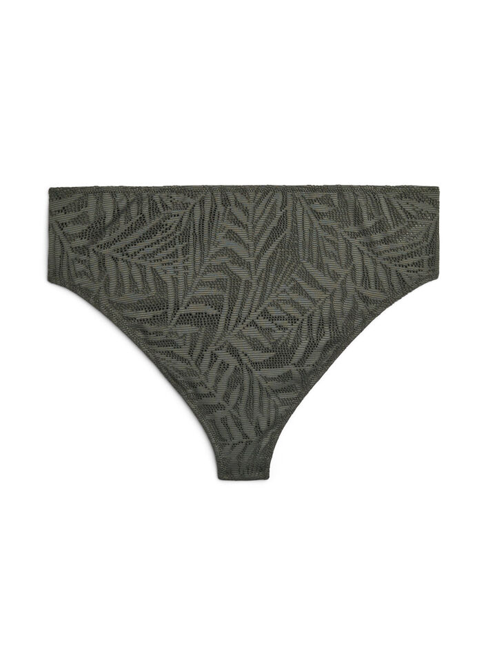 Brazilian bikinitrusse i struktureret mesh, Gr&oslash;n, Packshot image number 1