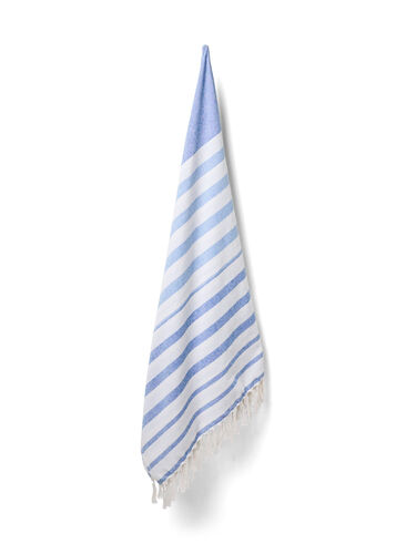 Stribet hammam håndklæde med frynser, Regatta Comb, Packshot image number 0