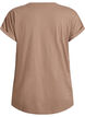 Kort&aelig;rmet t-shirt i bomuldsblanding, Brun, Packshot image number 1