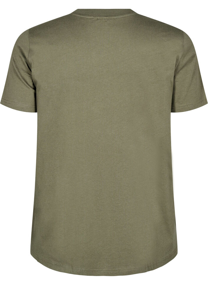 Basis t-shirt i bomuld med rund hals , Gr&oslash;n, Packshot image number 1