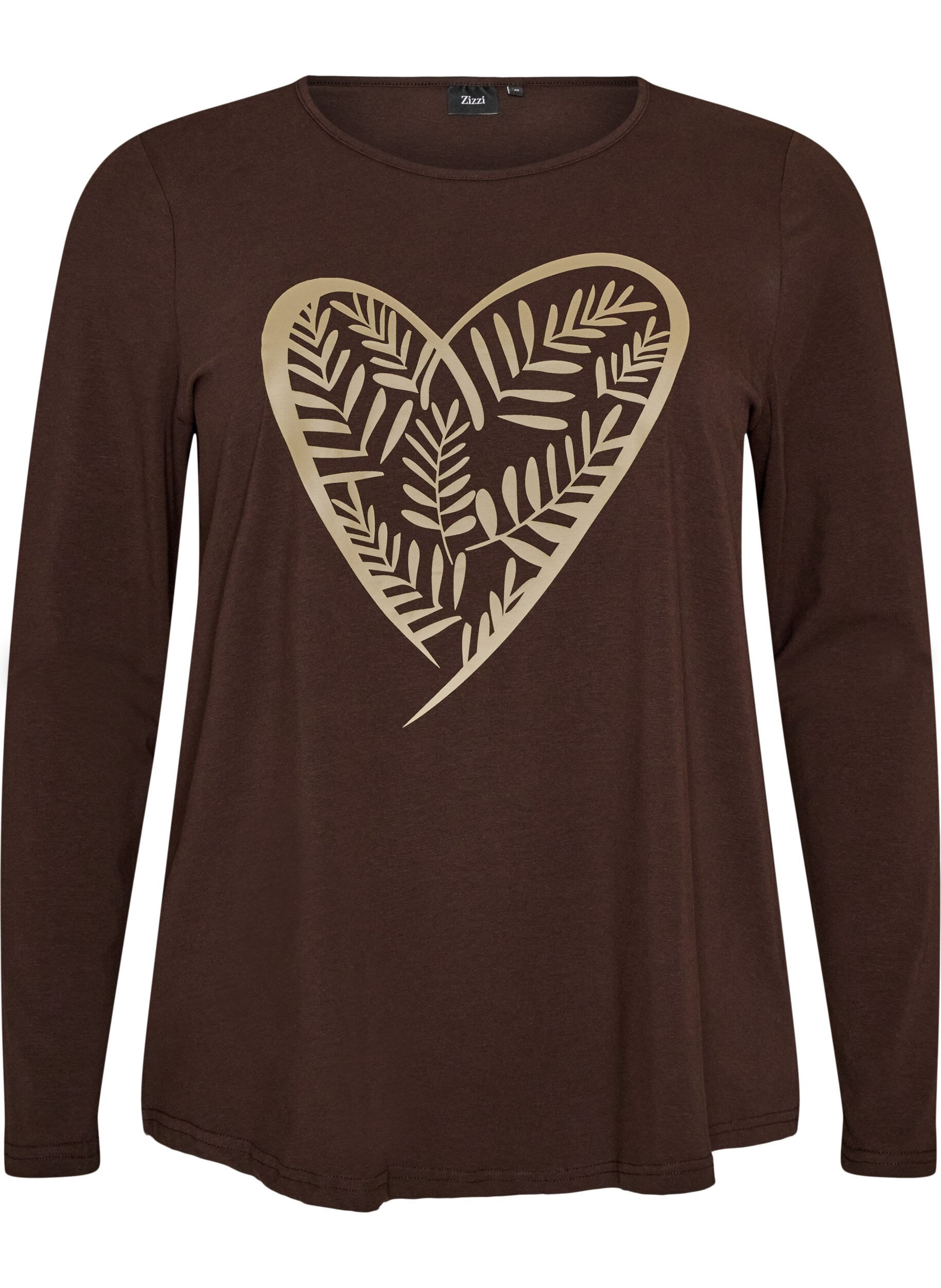 Natbluse i bomuld med hjerteprint
