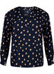 FLASH - Langærmet bluse med print, Blue Double Dot, Packshot image number 0