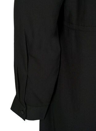 Printet kjole med snøre i taljen, Black, Packshot image number 4