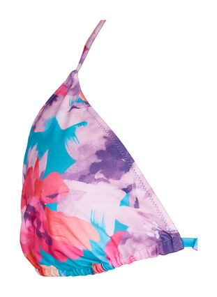 Trekants bikini bh med print, Pink Flower, Packshot image number 2