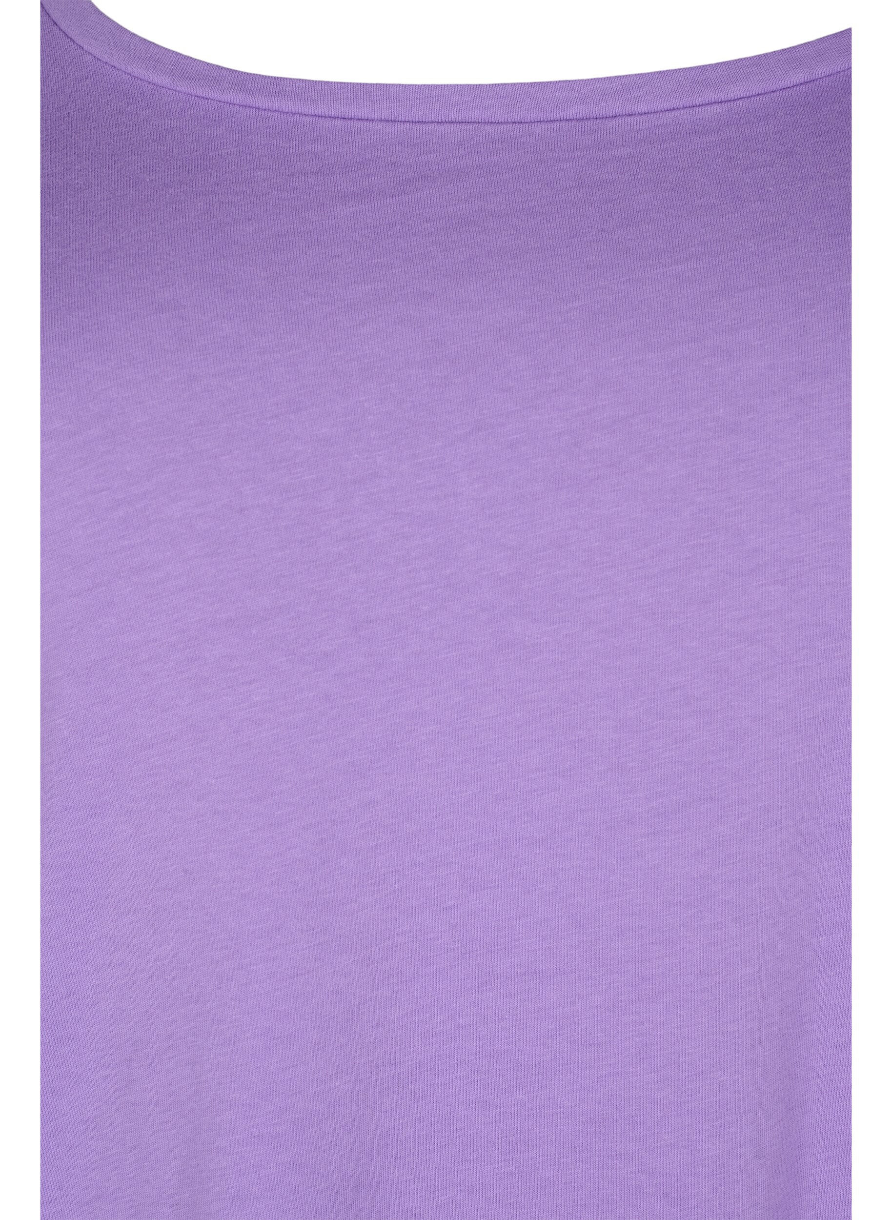 Zizzi 2-pak basis bluse i bomuld, Paisley Purple/Black, Packshot image number 2