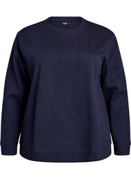 Sweatshirt med rund hals , Bl&aring;