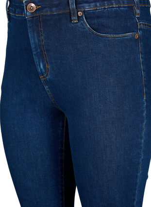 Amy jeans med høj talje og super slim fit, Dark blue, Packshot image number 2