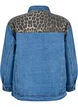 Denimskjorte med leopardprint-detaljer, Blå, Packshot image number 1
