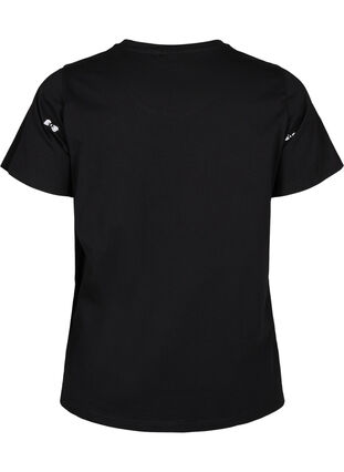 T-shirt i økologisk bomuld med sløjfer, Black W. Bow Emb. , Packshot image number 1