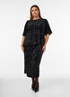Pailletbluse med albuelange &aelig;rmer, Sort, Model image number 1