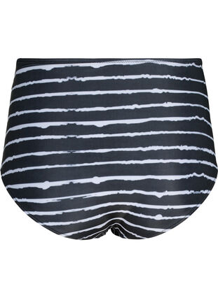 Stribet bikinitrusse med høj talje, Black White Stripe, Packshot image number 1