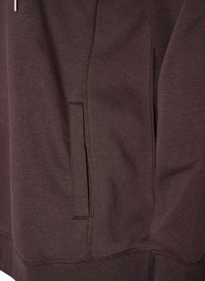 Sweatshirt med h&oslash;j krave og lommer, Brun, Packshot image number 3