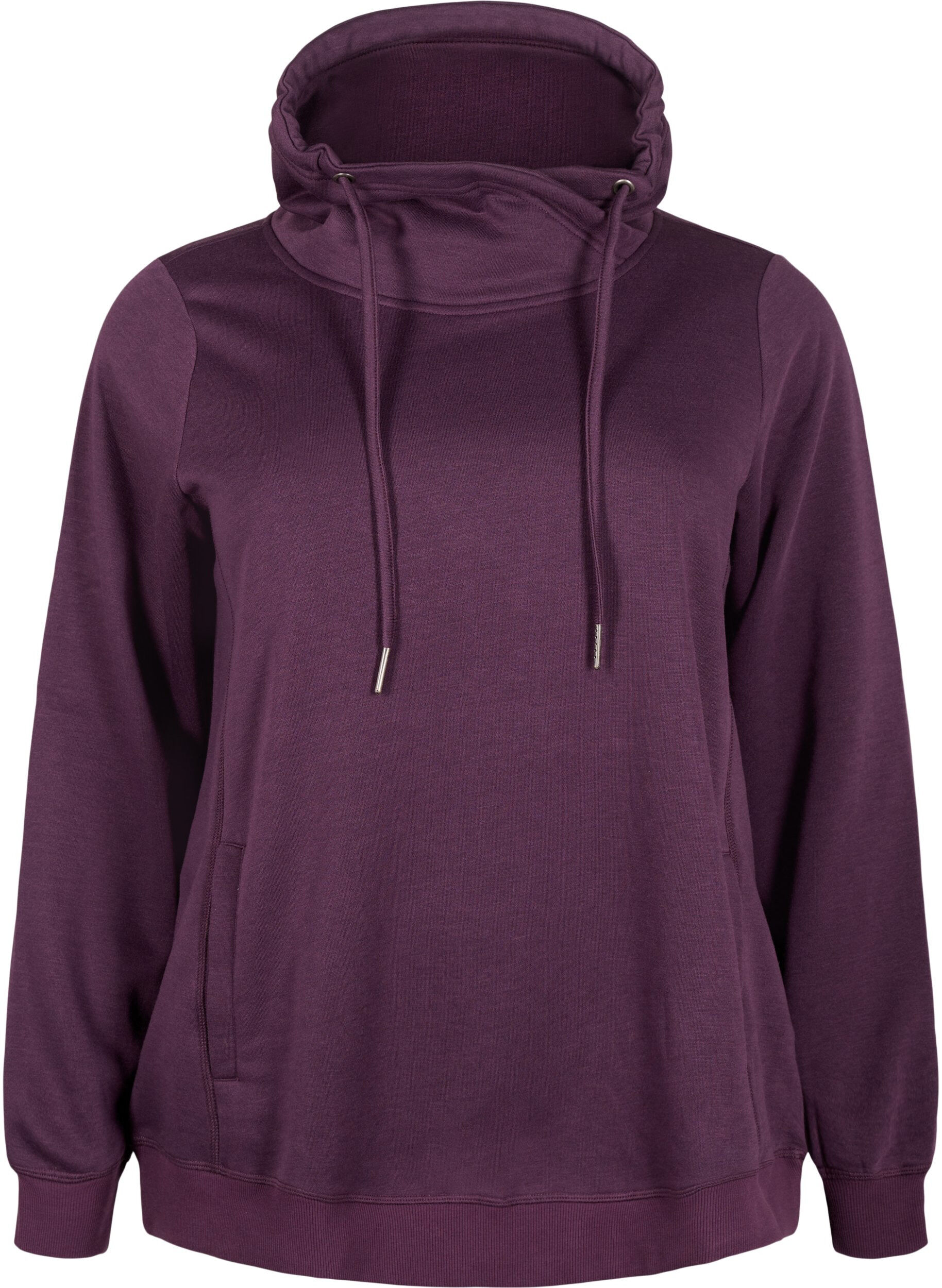 Zizzi FLASH - Sweatshirt med h&oslash;j krave, Plum Perfect, Packshot image number 0