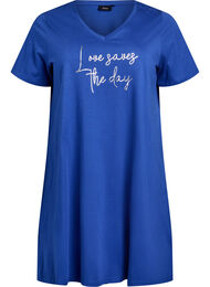 Natkjole i &oslash;kologisk bomuld med v-hals , 