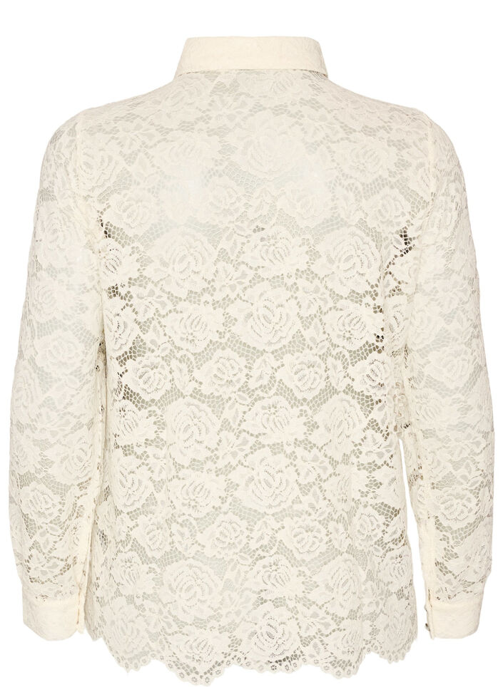 Blondeskjorte med perleknapper, Vanilla, Packshot image number 1