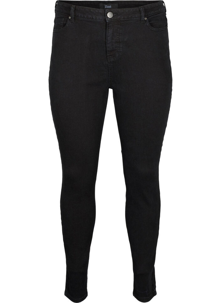 Højtaljede Amy jeans med super slim fit, Black, Packshot image number 0