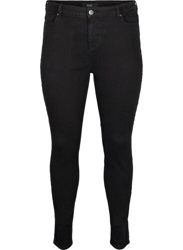 Højtaljede Amy jeans med super slim fit, Black, Packshot image number 0