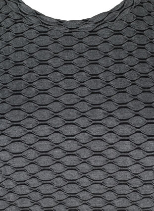 Bluse i struktureret mønster med 3/4 ærmer, Black, Packshot image number 2
