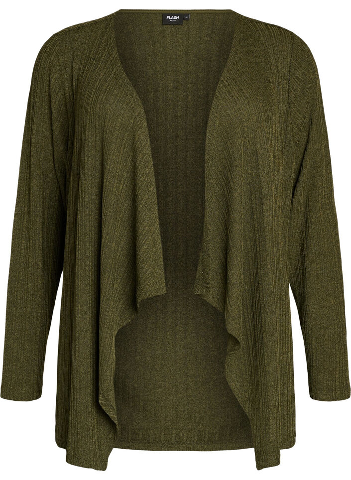 &Aring;ben cardigan i struktureret jersey, Bl&aring;, Packshot image number 0