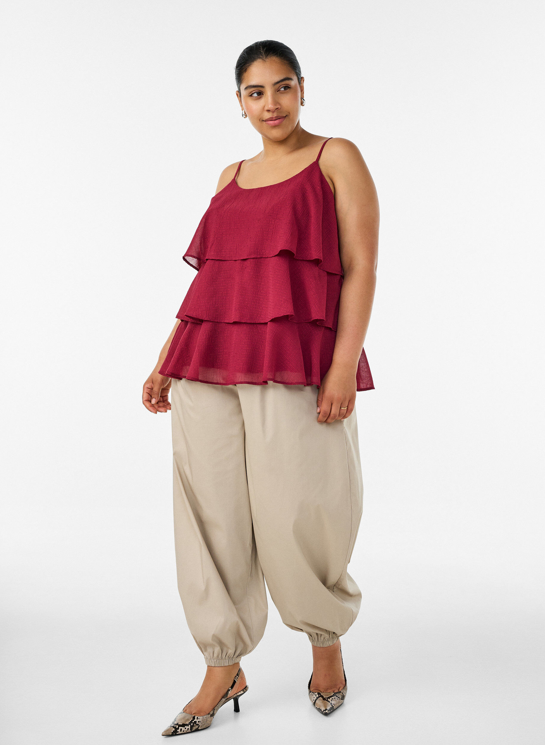 Ballonbukser med lommer og elastisk linning, , Model