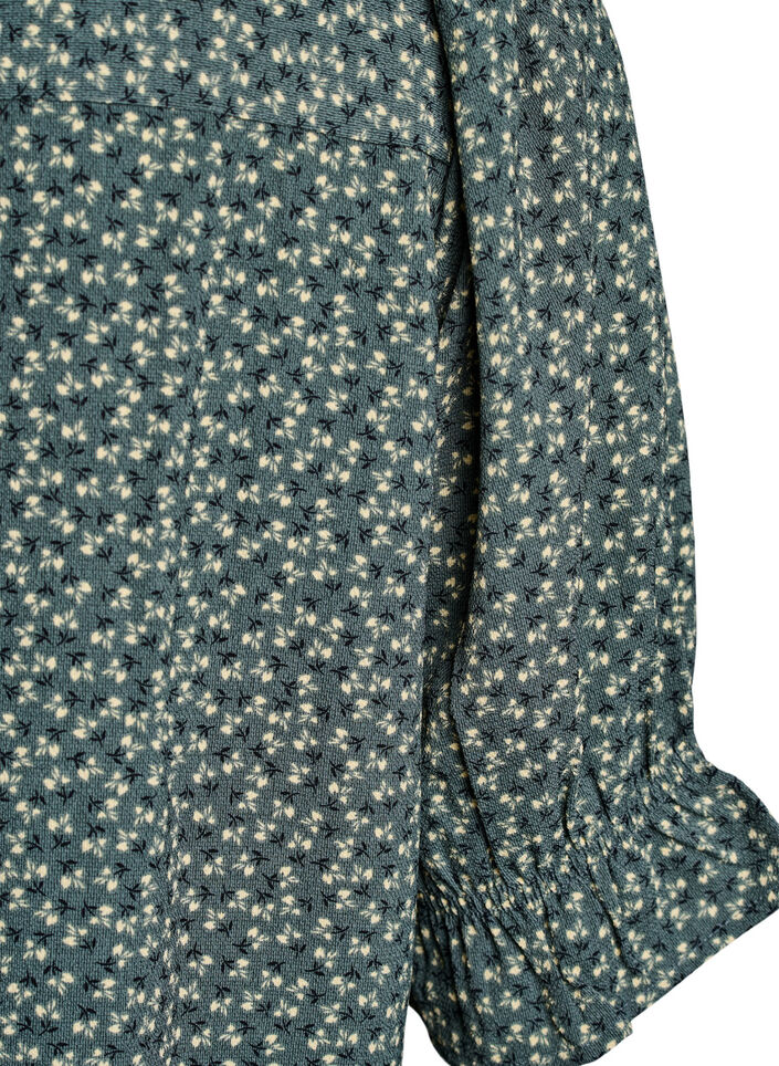 Skjortebluse med 1/2 &aelig;rmer, Gr&oslash;n, Packshot image number 3