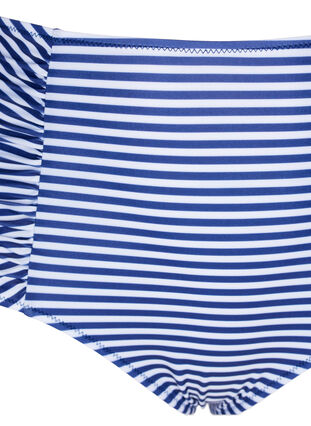 Stribet bikinitrusse med høj talje, Blue Striped, Packshot image number 2