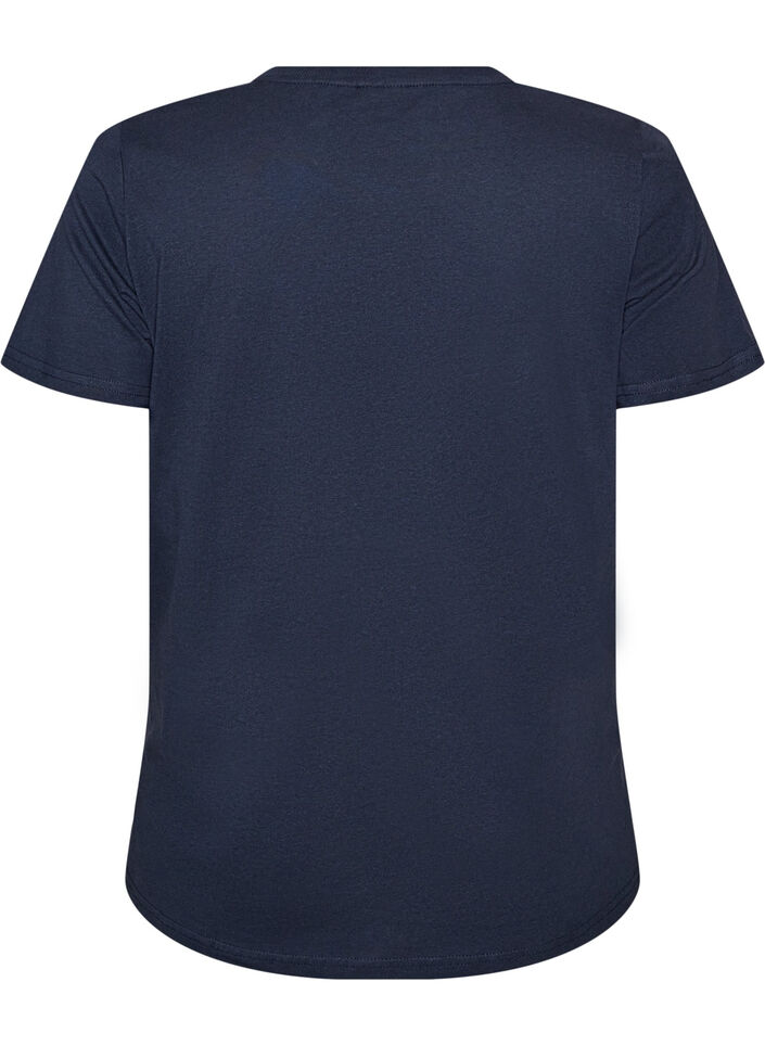 Jule t-shirt i &oslash;kologisk bomuld, Bl&aring;, Packshot image number 1
