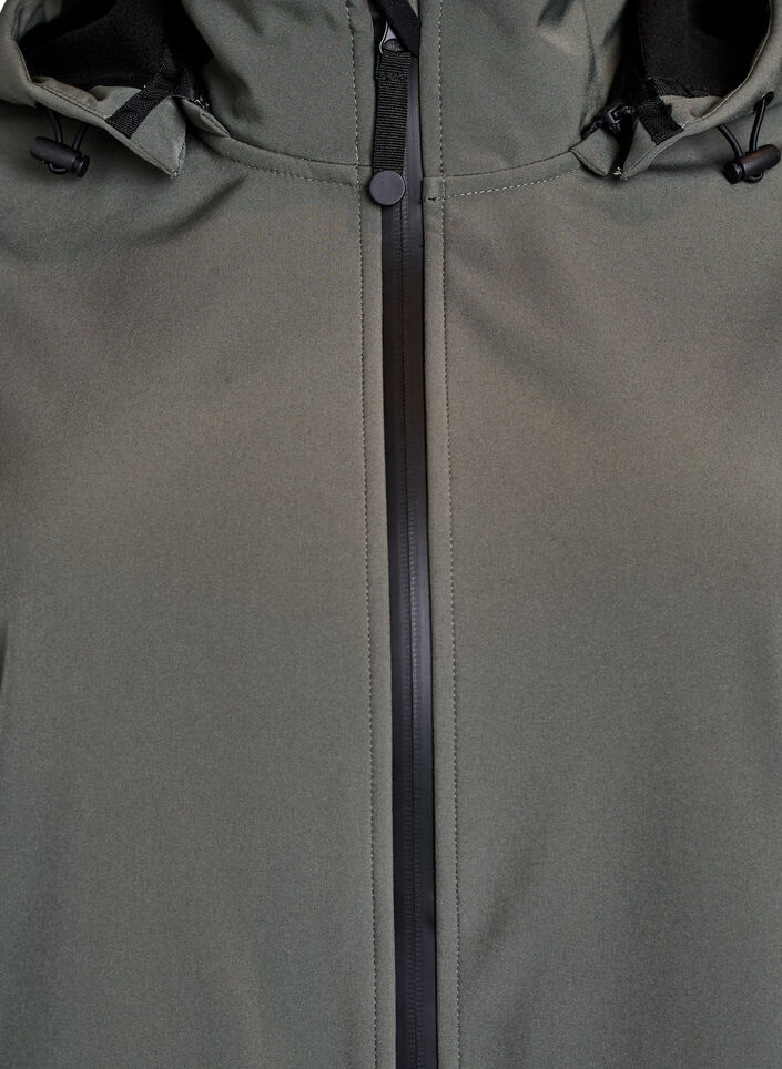 Softshell jakke med aftagelig h&aelig;tte, Gr&aring;, Packshot image number 2
