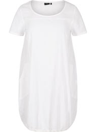 Kortærmet kjole i bomuld, Hvid