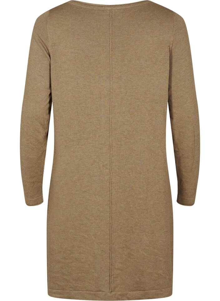 Strikkjole i bomulds-viskosemix, Grøn, Packshot image number 1