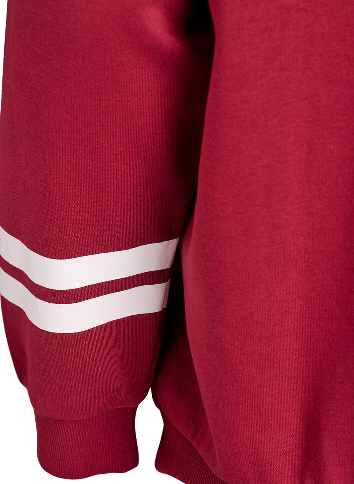 Sweatshirt med statement-detalje, R&oslash;d, Packshot
