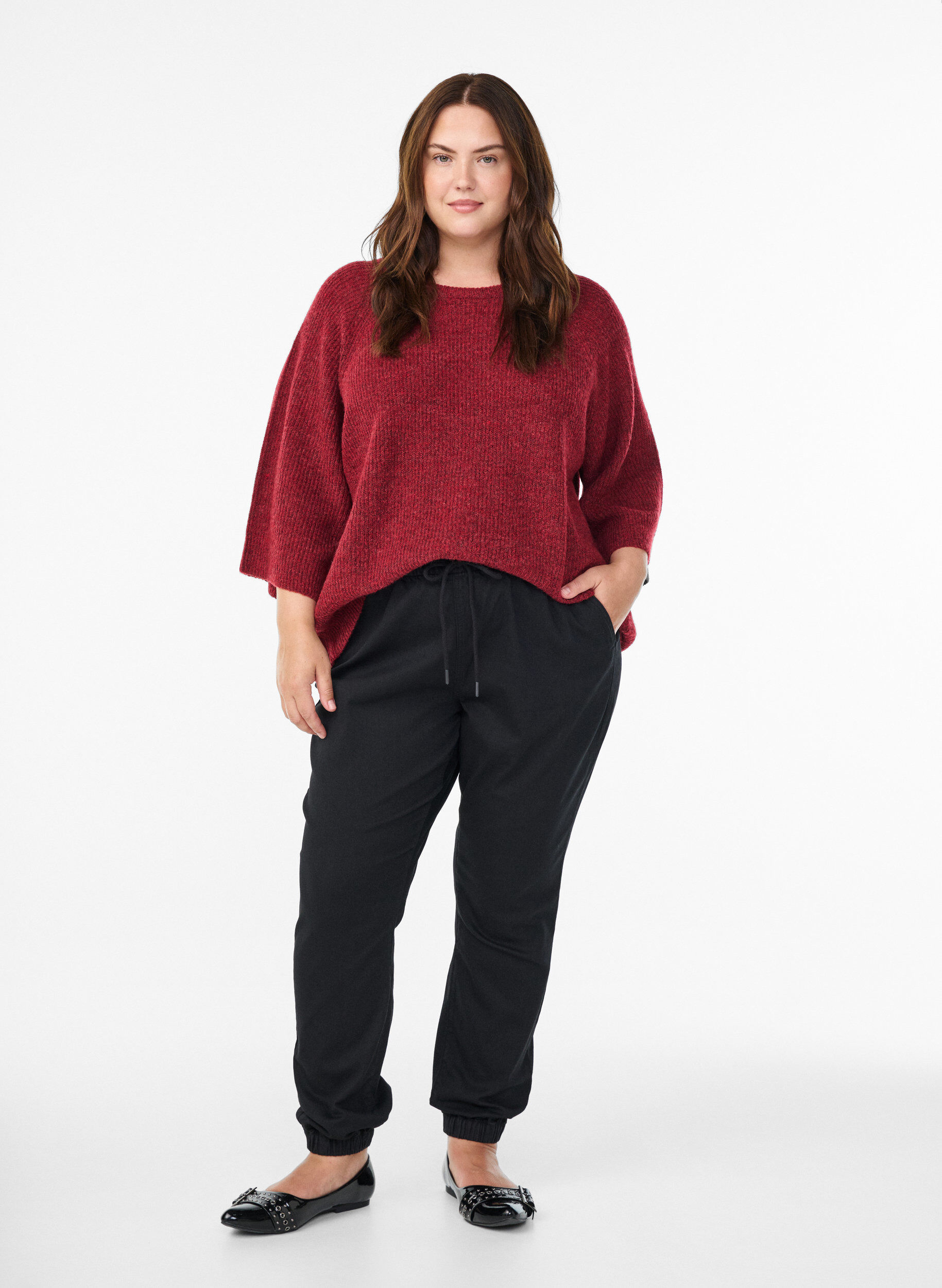 Denimjoggers med lommer, Sort, Model