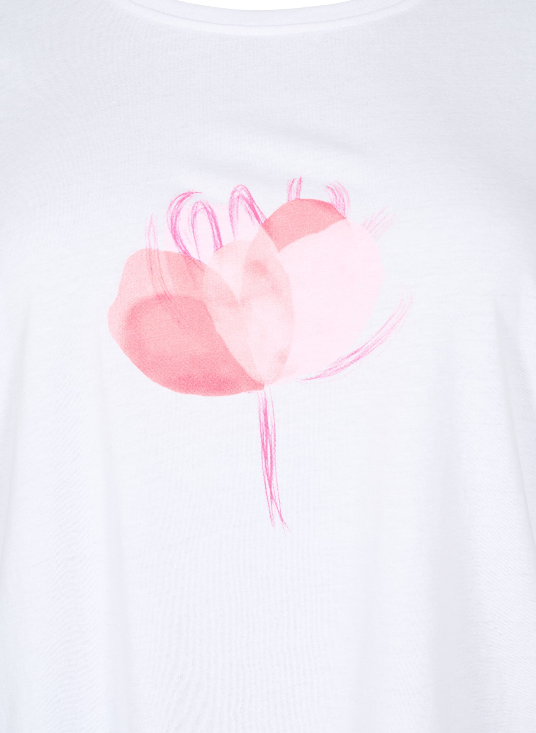 Zizzi FLASH - T-shirt med motiv, Hvid, Packshot image number 2