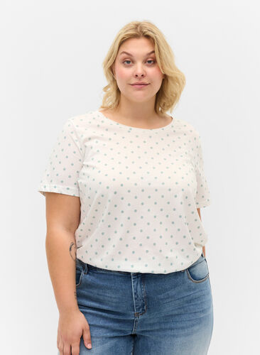 Prikket t-shirt i bomuld, Snow White W. Dot, Model image number 0