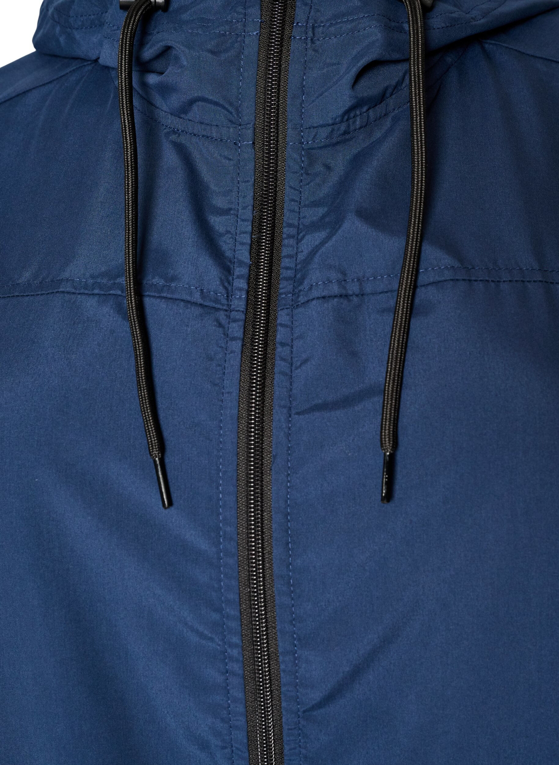 ZizziParka i let materiale med h&aelig;tte, Bl&aring;, Packshot image number 2