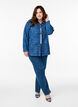 Denimjakke med bindelukning og lommer, Blue Denim Destroy, Model image number 3