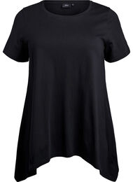 T-shirt med rund hals og A-facon, Sort