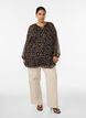 Tunika med blomsterprint og A-form, Sort, Model image number 1