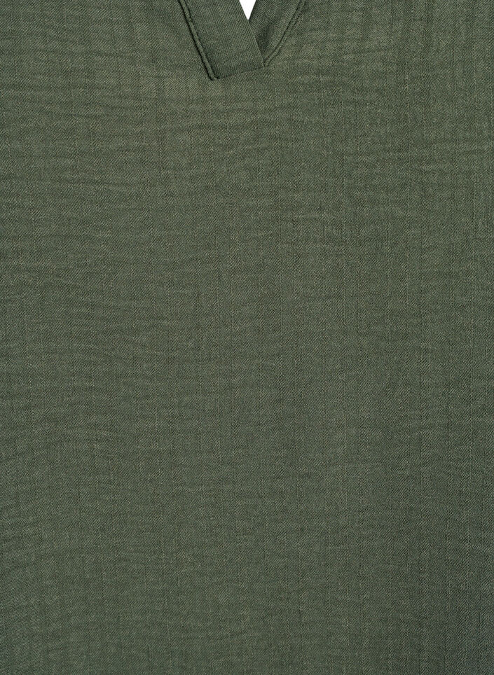 L&oslash;s bluse med korte &aelig;rmer, Gr&oslash;n, Packshot image number 2