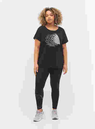 Trænings t-shirt med print, Black w. White, Model image number 2