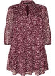 Tunika med blomsterprint og glittertr&aring;de, R&oslash;d, Packshot image number 0