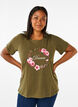 FLASH - T-shirt med motiv, Olive Night Flower, Model image number 0