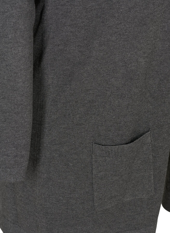 Lang strikcardigan i viskosemix, Gr&aring;, Packshot image number 3