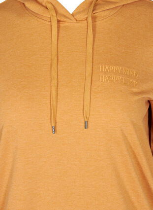 Sweatshirt med hætte og tryk, Spruce Yellow Mel., Packshot image number 2