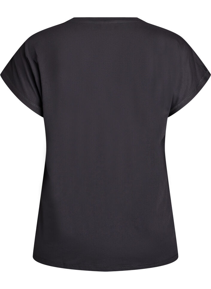 Ensfarvet tr&aelig;nings t-shirt, Sort, Packshot image number 1