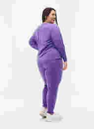 Melerede strikbukser med rib, Purple Opulence Mel., Model