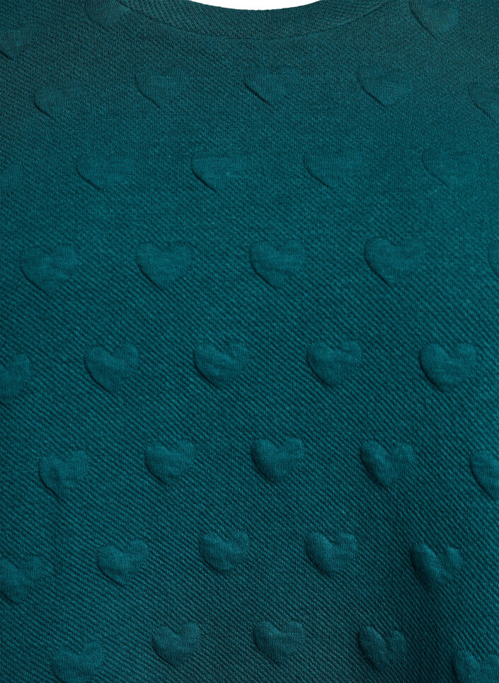 T-shirt i bomuldsjersey med pr&aelig;get struktur, Gr&oslash;n, Packshot image number 2