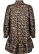 Kort jaquard kjole med leopardmønster, Brown Leo AOP, Packshot image number 1