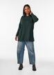 Strikbluse i bomulds-viskosemix, Gr&oslash;n, Model image number 1