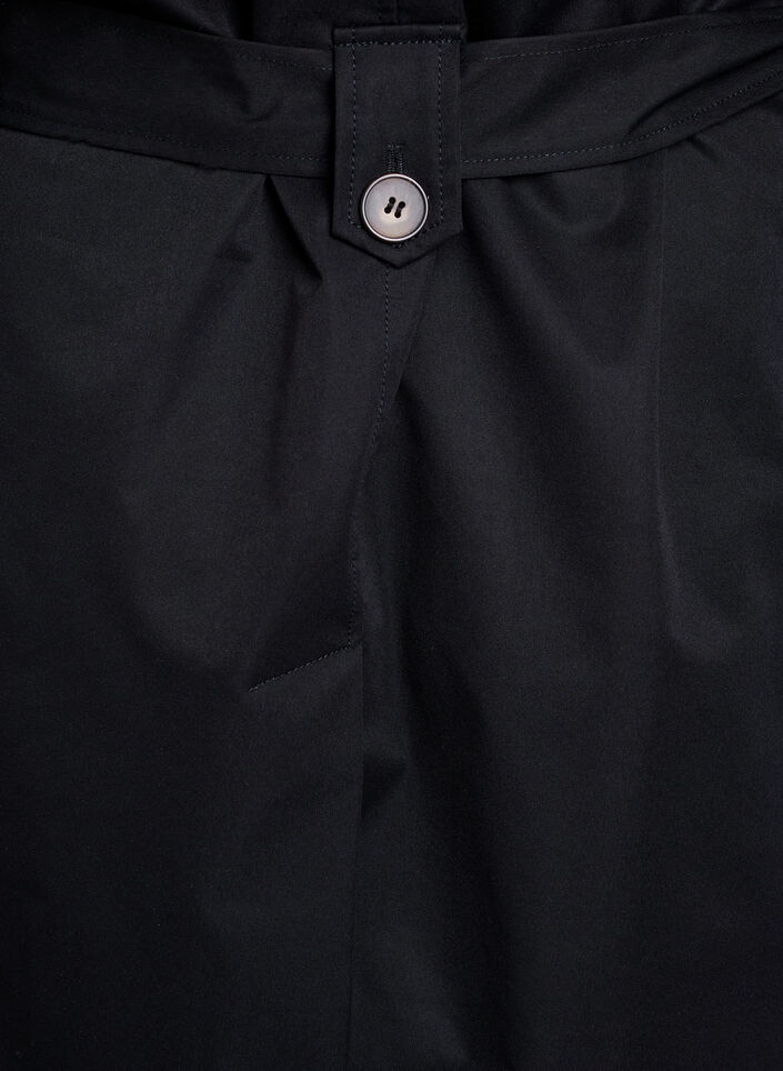 Mellemlang trenchcoat med bælte, Black, Packshot image number 4